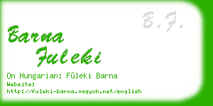 barna fuleki business card