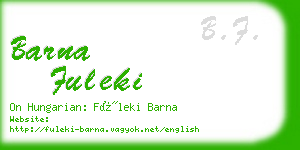 barna fuleki business card